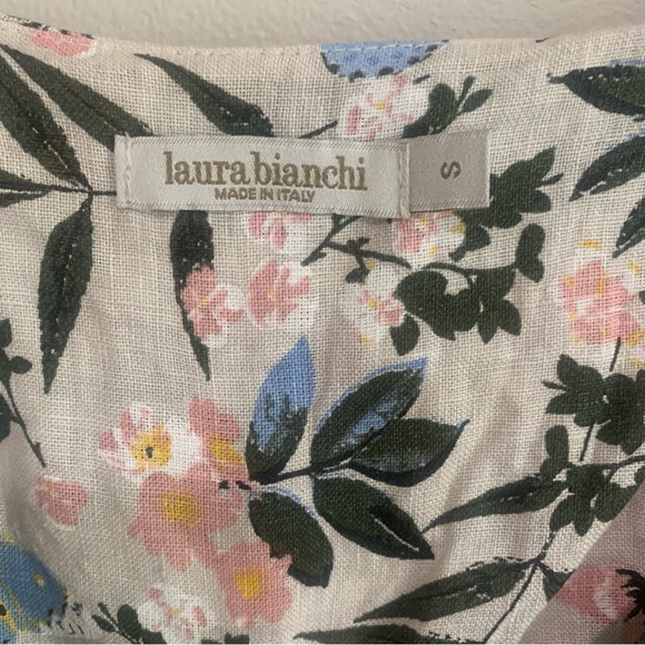 Laura Bianchi Italy Floral 100% Linen Tunic Top - Picture 7 of 11